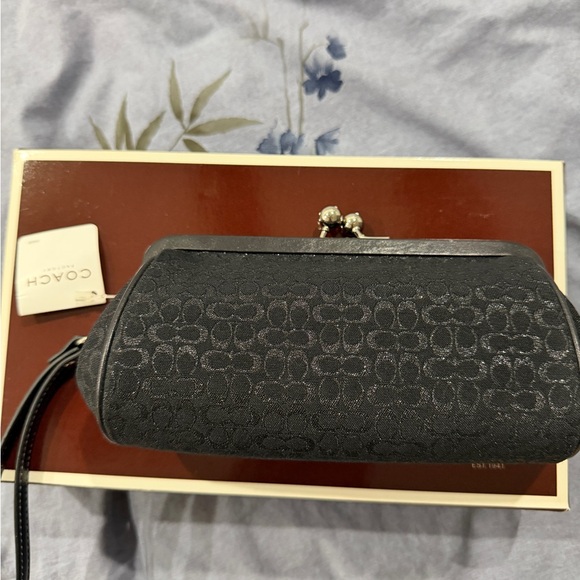 Coach Handbags - Coach Black Signature Frame Wristlet
